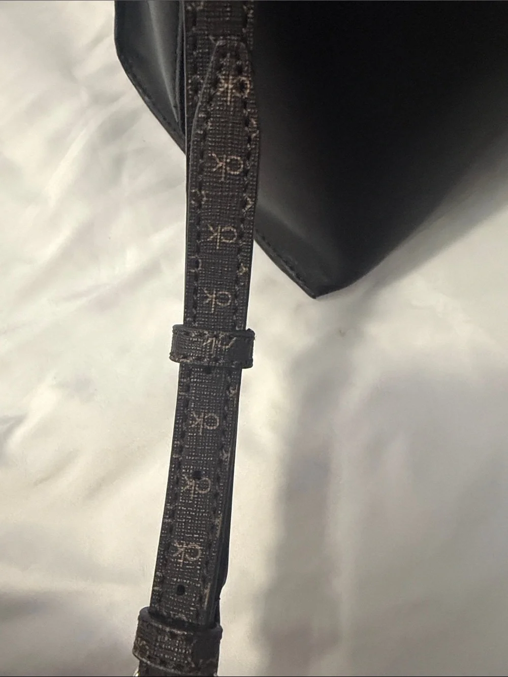 Calvin Klein Black Satchel with CK Logo Plaque